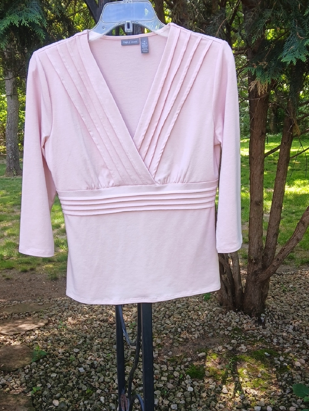 Apt. 9 top light pink 3/4 sleeves  SZ M